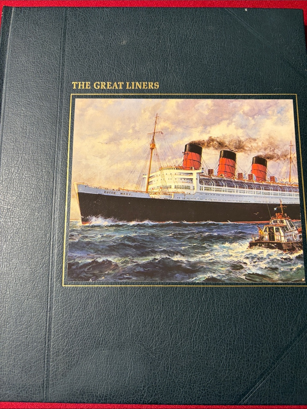 The Great Liners Nautical Wall Art Print - Dark Green Cover with Ship Artwork